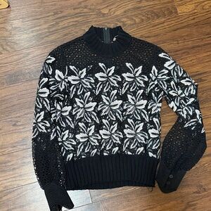 Sea New York Black and White Floral Turtleneck